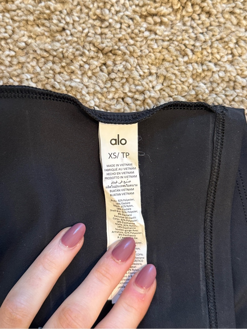ALO Yoga Black Double-Strap Mesh-Trim Crop Tank - Picture 5 of 5
